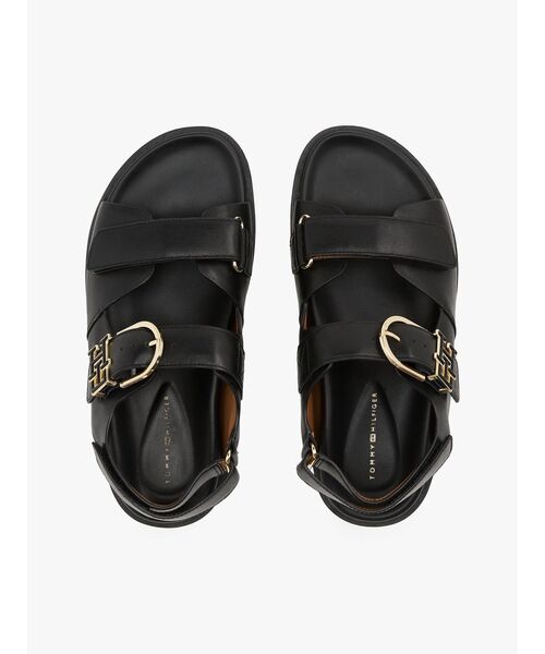 TOMMY HILFIGER（トミーヒルフィガー）の「レザースポーティサンダル（サンダル・レディース・ブラック・23cm/23.5cm/24cm）」の3枚目の写真