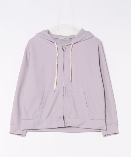 urge：（アージコロン ）の「【URGE：】ワッフル ジップ アップ 長袖 パーカー（パーカー・レディース・パープル/グレー・SMALL/MEDIUM/LARGE/X-LARGE）」の7枚目の写真