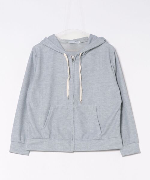 urge：（アージコロン ）の「【URGE：】ワッフル ジップ アップ 長袖 パーカー（パーカー・レディース・パープル/グレー・SMALL/MEDIUM/LARGE/X-LARGE）」の9枚目の写真