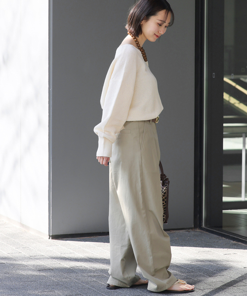 JOURNAL STANDARD relume（ジャーナルスタンダード　レリューム）の「畔リネンニュアンスプルオーバー（ニット/セーター・レディース・ベージュ/グリーン/アイボリー・FREE）」の6枚目の写真