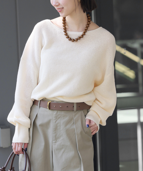 JOURNAL STANDARD relume（ジャーナルスタンダード　レリューム）の「畔リネンニュアンスプルオーバー（ニット/セーター・レディース・ベージュ/グリーン/アイボリー・FREE）」の9枚目の写真