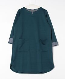 ポケット付ボーダージャカードワンピース