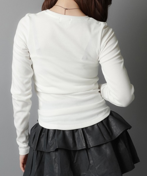 SPINNS（スピンズ）の「長袖カットソー/ロンT/レター（Tシャツ/カットソー・レディース・グレー/オフホワイト/ブラック・ONESIZE）」の10枚目の写真