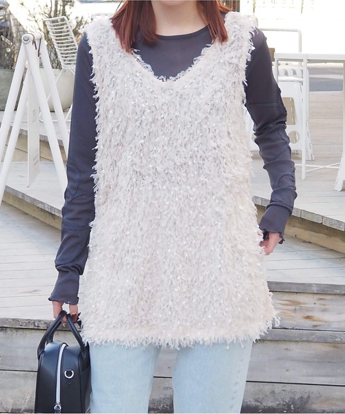 tiptop（ティップトップ）の「【丈が選べる】前後2wayフリンジベスト（ベスト・レディース・ホワイト系その他/アイボリー/ブラック/グレー系その他/グレー/ブラック系その他/ホワイト系その他3/ブラック系その他2/ホワイト系その他2/ブラック系その他3・SHORT/LONG）」の18枚目の写真