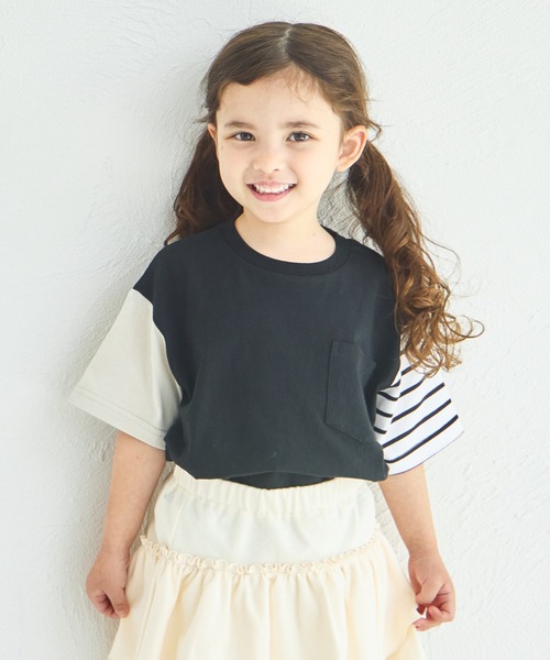 pairmanon（ペアマノン）の「【リンクコーデ】アソート ビッグシルエット 半袖Tシャツ（Tシャツ/カットソー・キッズ・パープル/グリーン系その他2/ピンク系その他2/グリーン系その他3/グリーン系その他/ピンク系その他3/ブルー系その他/オレンジ/ブラック系その他2/ライトブルー/ピンク系その他/ブルー系その他2/ブラック/ライトベージュ/ホワイト/パープル系その他/ホワイト系その他/ベージュ系その他2/ベージュ系その他/ブラウン/ホワイト系その他2/ブラック系その他/ブラウン系その他2/ブラウン系その他/オリーブ・120/150/140/100/90/130/80/110）」の2枚目の写真