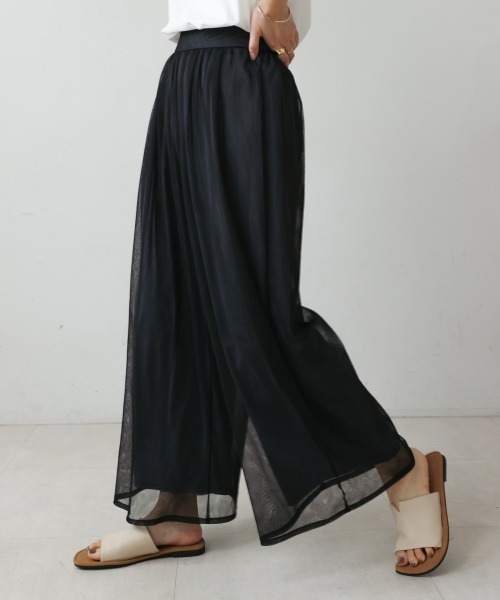 Bou Jeloud（ブージュルード）の「チュールワイドパンツ（その他パンツ・レディース・グレー/ブラック・38）」の8枚目の写真