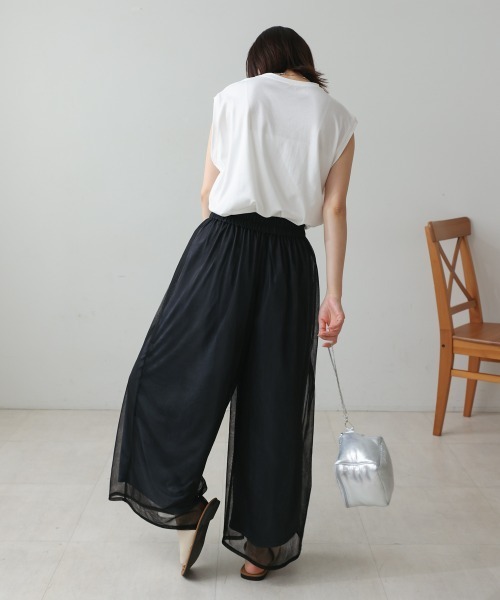 Bou Jeloud（ブージュルード）の「チュールワイドパンツ（その他パンツ・レディース・グレー/ブラック・38）」の9枚目の写真