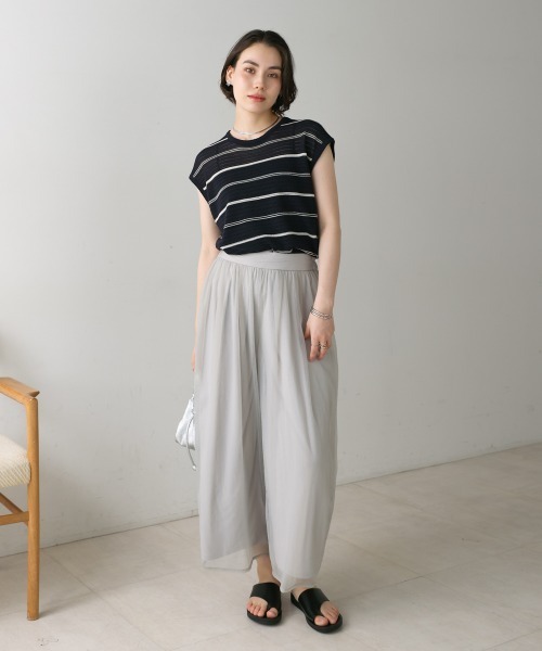 Bou Jeloud（ブージュルード）の「チュールワイドパンツ（その他パンツ・レディース・グレー/ブラック・38）」の16枚目の写真