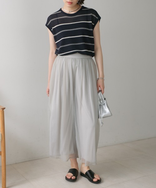 Bou Jeloud（ブージュルード）の「チュールワイドパンツ（その他パンツ・レディース・グレー/ブラック・38）」の17枚目の写真