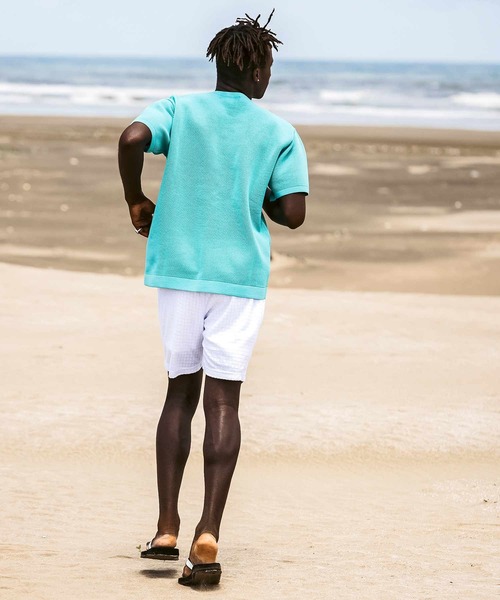 1PIU1UGUALE3  RELAX （ウノピゥウノウグァーレトレ リラックス）の「1PIU1UGUALE3 RELAX(ウノピゥウノウグァーレトレ リラックス)ワンポイントロゴ ロゴ刺繍 ベーシック 半袖ニットTシャツ 半袖Tシャツ（Tシャツ/カットソー・メンズ・ホワイト/サックスブルー/ブラック・XL/L/M/S）」の18枚目の写真