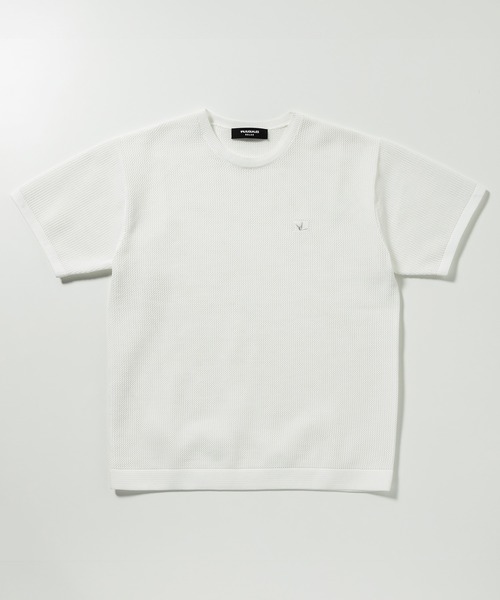 1PIU1UGUALE3  RELAX （ウノピゥウノウグァーレトレ リラックス）の「1PIU1UGUALE3 RELAX(ウノピゥウノウグァーレトレ リラックス)ワンポイントロゴ ロゴ刺繍 ベーシック 半袖ニットTシャツ 半袖Tシャツ（Tシャツ/カットソー・メンズ・ホワイト/サックスブルー/ブラック・XL/L/M/S）」の19枚目の写真