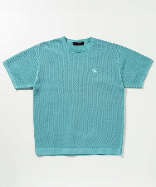 1PIU1UGUALE3  RELAX （ウノピゥウノウグァーレトレ リラックス）の「1PIU1UGUALE3 RELAX(ウノピゥウノウグァーレトレ リラックス)ワンポイントロゴ ロゴ刺繍 ベーシック 半袖ニットTシャツ 半袖Tシャツ（Tシャツ/カットソー・メンズ・ホワイト/サックスブルー/ブラック・XL/L/M/S）」の11枚目の写真
