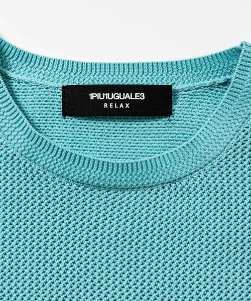 1PIU1UGUALE3  RELAX （ウノピゥウノウグァーレトレ リラックス）の「1PIU1UGUALE3 RELAX(ウノピゥウノウグァーレトレ リラックス)ワンポイントロゴ ロゴ刺繍 ベーシック 半袖ニットTシャツ 半袖Tシャツ（Tシャツ/カットソー・メンズ・ホワイト/サックスブルー/ブラック・XL/L/M/S）」の13枚目の写真