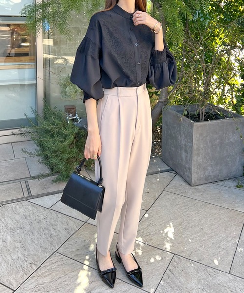 Futier land（フューティアランド）の「【4色展開】レースドッキングブラウス（シャツ/ブラウス・レディース・ライトグレー/ホワイト/ブラック/ピンクベージュ・LARGE/MEDIUM/X-LARGE）」の9枚目の写真