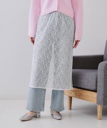 シアーレーススパンコールスカート【洗濯機洗い可】