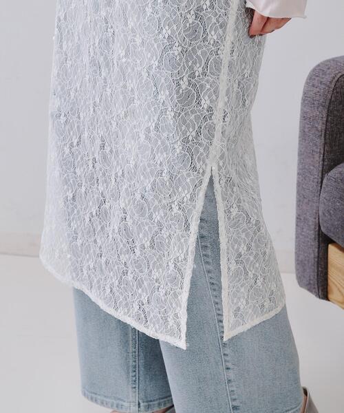 OPAQUE.CLIP（オペークドットクリップ）の「シアーレーススパンコールスカート【洗濯機洗い可】（スカート・レディース・ブラック/ホワイト・00）」の16枚目の写真