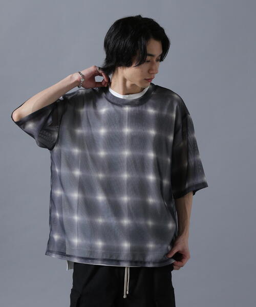 DANKE SCHON(ダンケシェーン)の「DankeSchon/ダンケシェーン/OMBRE CHECK MESH T-SHIRTS(Tシャツ/カットソー・レディース・ブラウン/ブラック・L/M)」の17枚目の写真
