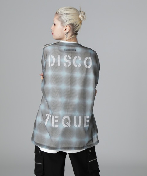 DANKE SCHON(ダンケシェーン)の「DankeSchon/ダンケシェーン/OMBRE CHECK MESH T-SHIRTS(Tシャツ/カットソー・レディース・ブラウン/ブラック・L/M)」の1枚目の写真