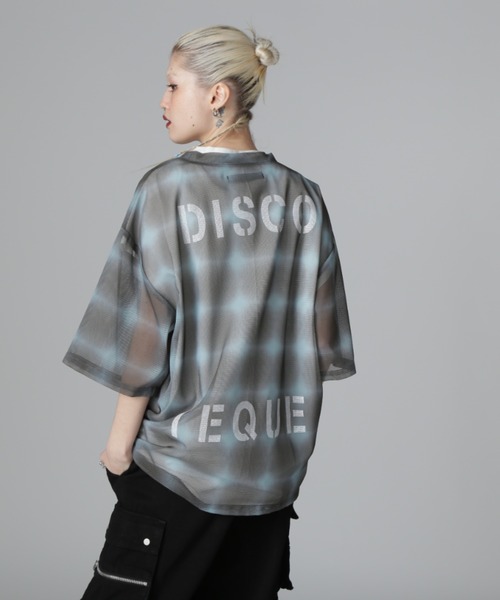 DANKE SCHON(ダンケシェーン)の「DankeSchon/ダンケシェーン/OMBRE CHECK MESH T-SHIRTS(Tシャツ/カットソー・レディース・ブラウン/ブラック・L/M)」の5枚目の写真