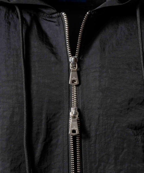 UNISEX》Prime-Over Washed Nylon Shirring Fooded Blouson
