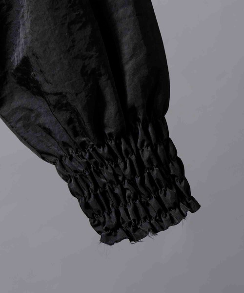 UNISEX》Prime-Over Washed Nylon Shirring Fooded Blouson