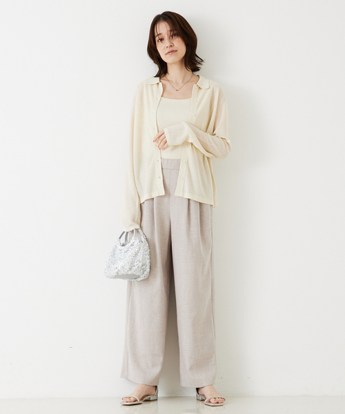 abahouse mavie(アバハウスマヴィ)の「【アンサンブル対応】スパンコールシアーニットシャツ/春服/夏服(カーディガン/ボレロ・レディース・アイボリー/ブラウン/ブラック/セージグリーン・フリー)」の10枚目の写真