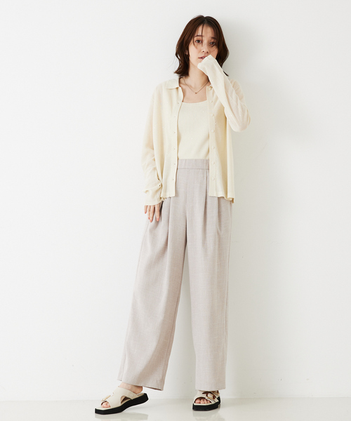 abahouse mavie(アバハウスマヴィ)の「【アンサンブル対応】スパンコールシアーニットシャツ/春服/夏服(カーディガン/ボレロ・レディース・アイボリー/ブラウン/ブラック/セージグリーン・フリー)」の9枚目の写真