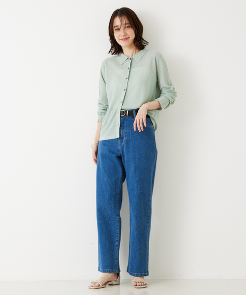 abahouse mavie(アバハウスマヴィ)の「【アンサンブル対応】スパンコールシアーニットシャツ/春服/夏服(カーディガン/ボレロ・レディース・アイボリー/ブラウン/ブラック/セージグリーン・フリー)」の6枚目の写真