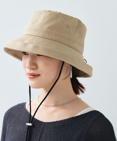 CROSS FUNCTION（クロスファンクション）の「《UPF50+》エブ楽 面麻エッジアップクロッシェハット【CF/クロスファンクション】（ハット・レディース・キナリ/ネイビー/ベージュ/ブラック・M/57.5cm）」の4枚目の写真