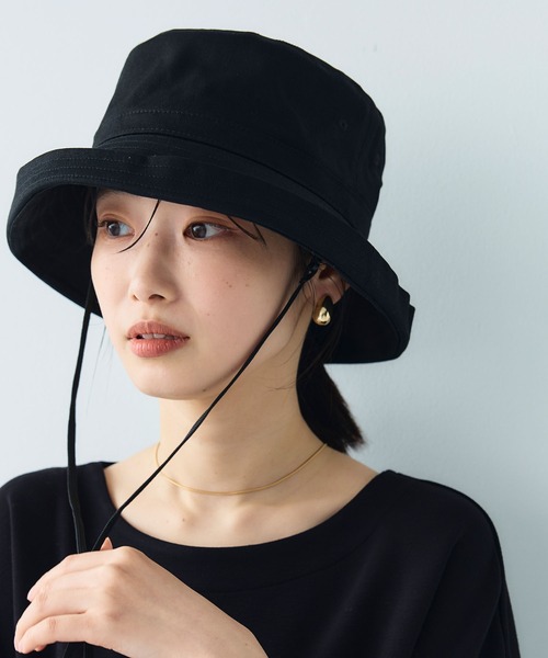 CROSS FUNCTION（クロスファンクション）の「《UPF50+》エブ楽 面麻エッジアップクロッシェハット【CF/クロスファンクション】（ハット・レディース・キナリ/ネイビー/ベージュ/ブラック・M/57.5cm）」の3枚目の写真