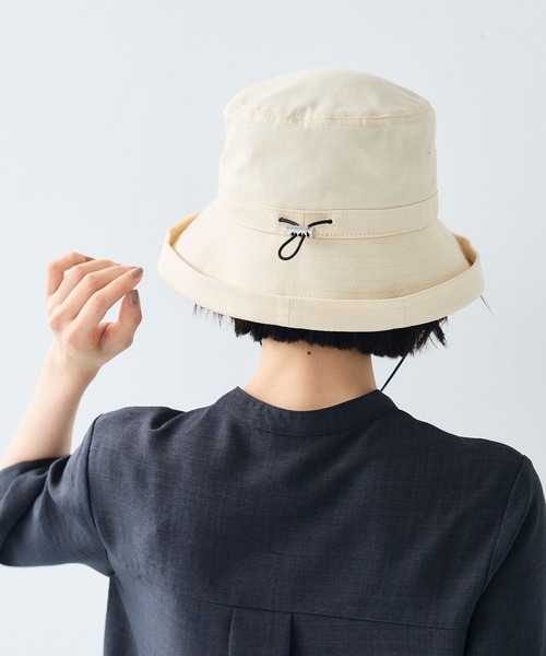 CROSS FUNCTION（クロスファンクション）の「《UPF50+》エブ楽 面麻エッジアップクロッシェハット【CF/クロスファンクション】（ハット・レディース・キナリ/ネイビー/ベージュ/ブラック・M/57.5cm）」の13枚目の写真