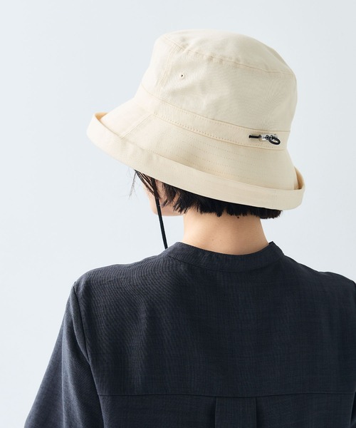 CROSS FUNCTION（クロスファンクション）の「《UPF50+》エブ楽 面麻エッジアップクロッシェハット【CF/クロスファンクション】（ハット・レディース・キナリ/ネイビー/ベージュ/ブラック・M/57.5cm）」の11枚目の写真