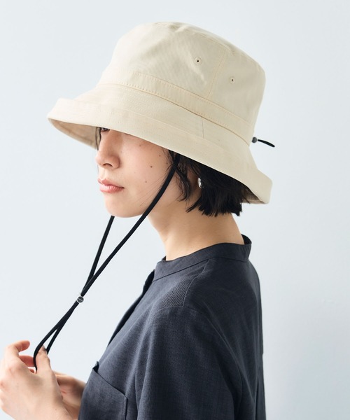 CROSS FUNCTION（クロスファンクション）の「《UPF50+》エブ楽 面麻エッジアップクロッシェハット【CF/クロスファンクション】（ハット・レディース・キナリ/ネイビー/ベージュ/ブラック・M/57.5cm）」の10枚目の写真