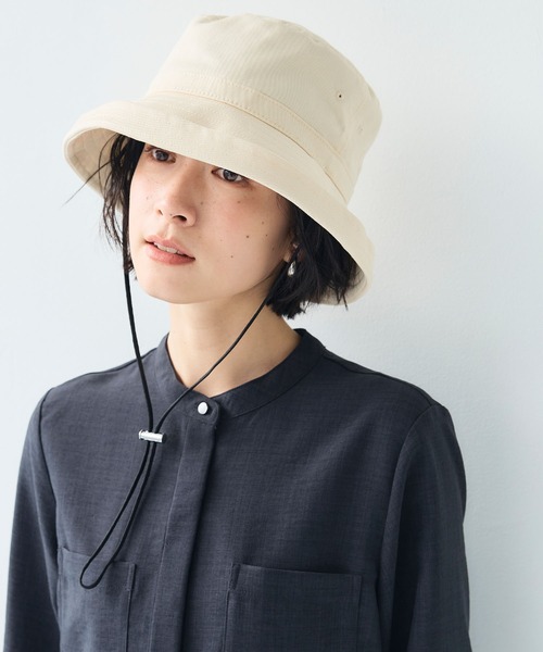 CROSS FUNCTION（クロスファンクション）の「《UPF50+》エブ楽 面麻エッジアップクロッシェハット【CF/クロスファンクション】（ハット・レディース・キナリ/ネイビー/ベージュ/ブラック・M/57.5cm）」の9枚目の写真