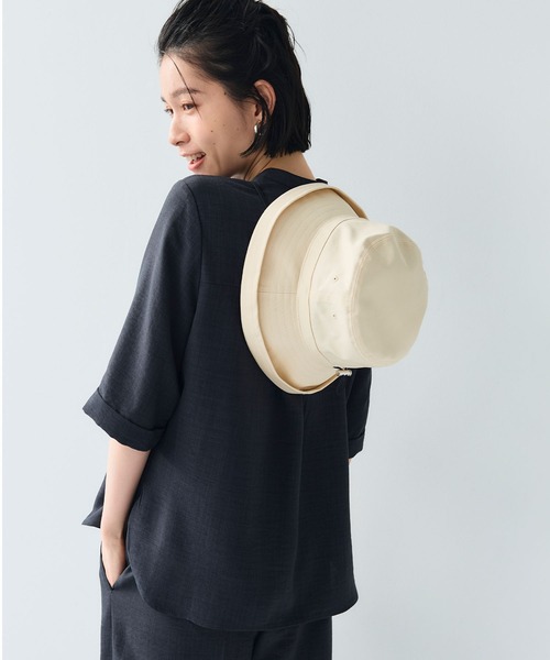 CROSS FUNCTION（クロスファンクション）の「《UPF50+》エブ楽 面麻エッジアップクロッシェハット【CF/クロスファンクション】（ハット・レディース・キナリ/ネイビー/ベージュ/ブラック・M/57.5cm）」の15枚目の写真