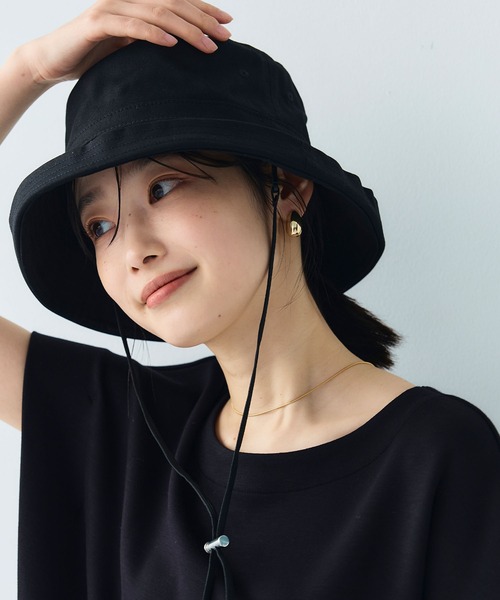 CROSS FUNCTION（クロスファンクション）の「《UPF50+》エブ楽 面麻エッジアップクロッシェハット【CF/クロスファンクション】（ハット・レディース・キナリ/ネイビー/ベージュ/ブラック・M/57.5cm）」の6枚目の写真