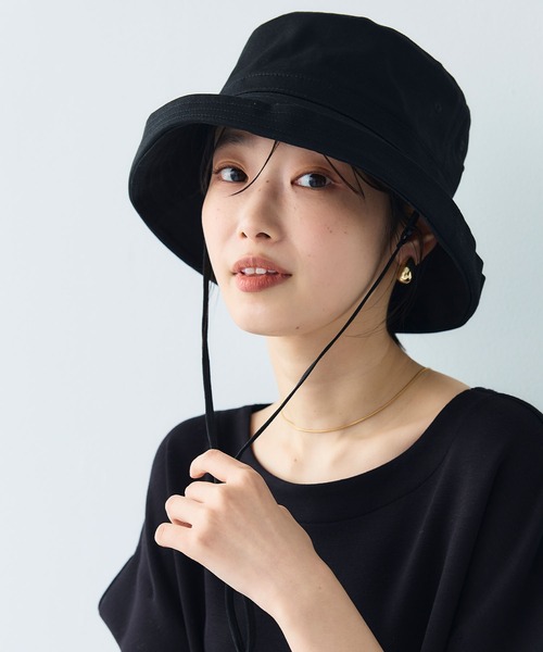 CROSS FUNCTION（クロスファンクション）の「《UPF50+》エブ楽 面麻エッジアップクロッシェハット【CF/クロスファンクション】（ハット・レディース・キナリ/ネイビー/ベージュ/ブラック・M/57.5cm）」の5枚目の写真