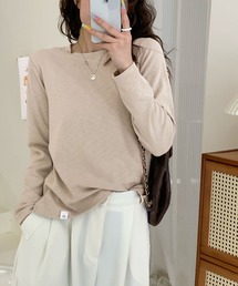 クルーネックロングスリーブカラーTシャツ カットソー