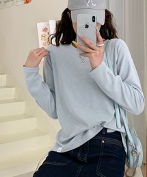 クルーネックロングスリーブカラーTシャツ カットソー