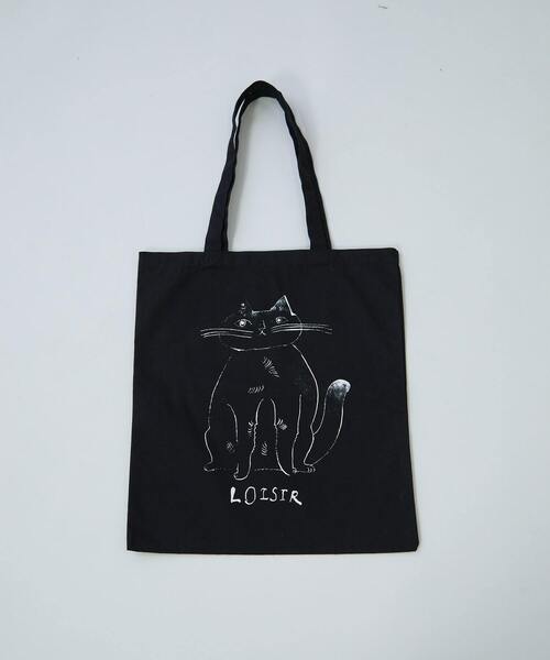 LOISIR（ロワズィール）の「ぽってりネコトートバッグ（トートバッグ・レディース・ブラック/ナチュラル・FREE）」の6枚目の写真