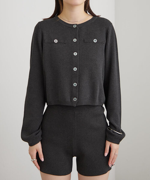 mystic（ミスティック）の「[mline]ボタンカーディガン（カーディガン/ボレロ・レディース・チャコールグレー/ピンク/グリーン/アイボリー・FREE）」の19枚目の写真