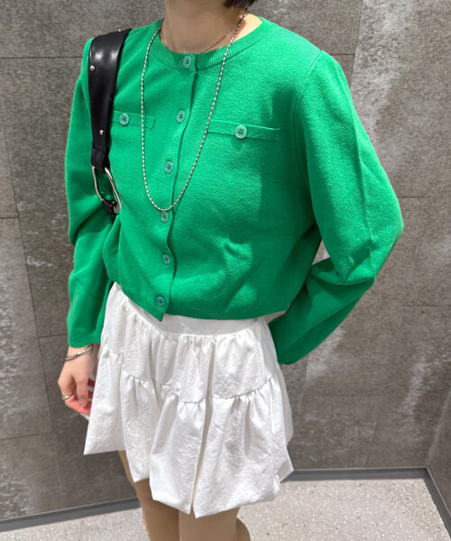 mystic（ミスティック）の「[mline]ボタンカーディガン（カーディガン/ボレロ・レディース・チャコールグレー/ピンク/グリーン/アイボリー・FREE）」の13枚目の写真