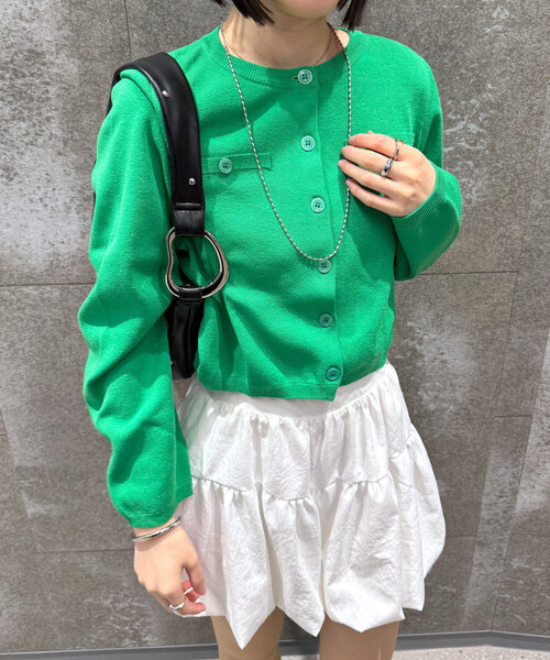 mystic（ミスティック）の「[mline]ボタンカーディガン（カーディガン/ボレロ・レディース・チャコールグレー/ピンク/グリーン/アイボリー・FREE）」の12枚目の写真