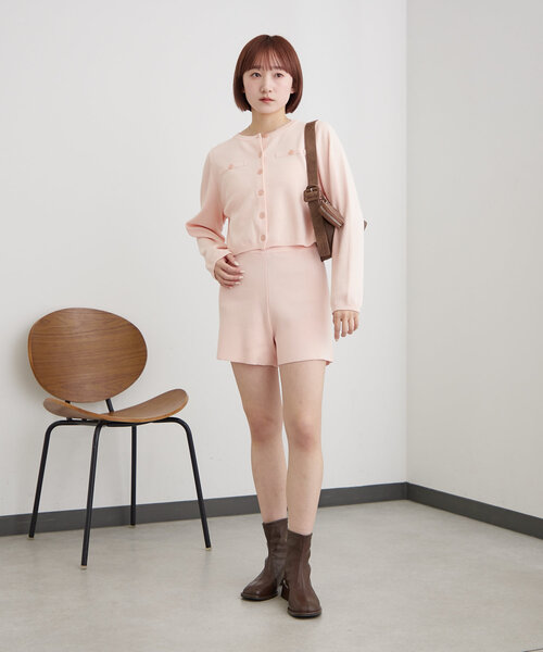 mystic（ミスティック）の「[mline]ボタンカーディガン（カーディガン/ボレロ・レディース・チャコールグレー/ピンク/グリーン/アイボリー・FREE）」の6枚目の写真