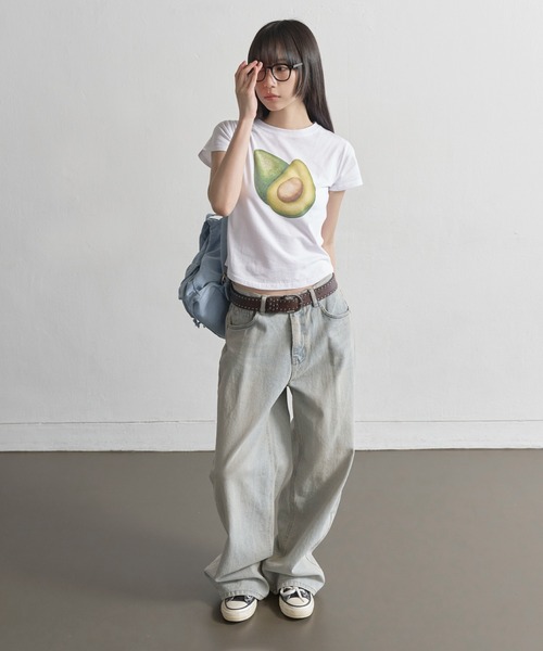 UNE MANSION(ユヌマンション)の「【UNE ORIGINAL】 サイドラウンドスリットフルーツプリントミニチビTシャツカットソー(Tシャツ/カットソー・レディース・ホワイト系2/ホワイト系1/ホワイト系3/ホワイト系4・FREE)」の17枚目の写真