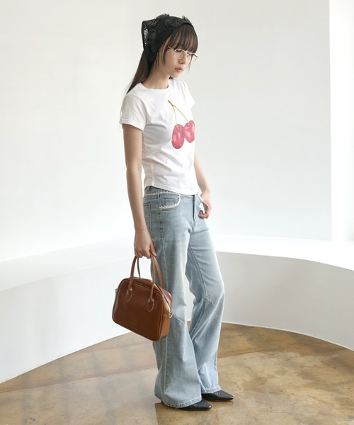 UNE MANSION(ユヌマンション)の「【UNE ORIGINAL】 サイドラウンドスリットフルーツプリントミニチビTシャツカットソー(Tシャツ/カットソー・レディース・ホワイト系2/ホワイト系1/ホワイト系3/ホワイト系4・FREE)」の20枚目の写真