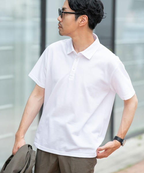 URBAN RESEARCH ROSSO MEN（アーバンリサーチロッソメン）の「『XLサイズあり』ハイパフォーマンス鹿の子ポロシャツ（ポロシャツ・メンズ・ネイビー/ブルー系その他/ホワイト/ブラウン/グレー/カーキ/ブラック・X-LARGE/LARGE/MEDIUM/SMALL）」の9枚目の写真