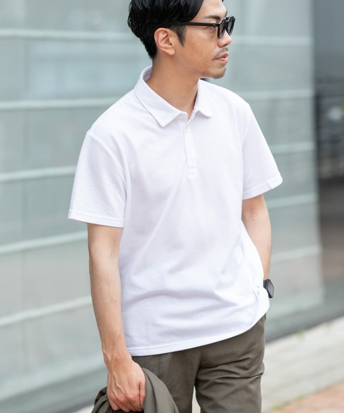 URBAN RESEARCH ROSSO MEN（アーバンリサーチロッソメン）の「『XLサイズあり』ハイパフォーマンス鹿の子ポロシャツ（ポロシャツ・メンズ・ネイビー/ブルー系その他/ホワイト/ブラウン/グレー/カーキ/ブラック・X-LARGE/LARGE/MEDIUM/SMALL）」の10枚目の写真