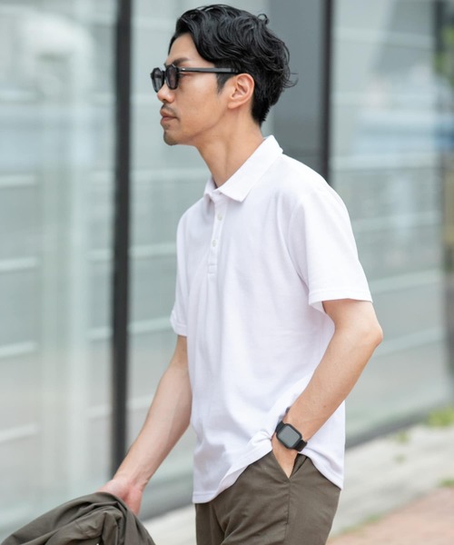 URBAN RESEARCH ROSSO MEN（アーバンリサーチロッソメン）の「『XLサイズあり』ハイパフォーマンス鹿の子ポロシャツ（ポロシャツ・メンズ・ネイビー/ブルー系その他/ホワイト/ブラウン/グレー/カーキ/ブラック・X-LARGE/LARGE/MEDIUM/SMALL）」の11枚目の写真