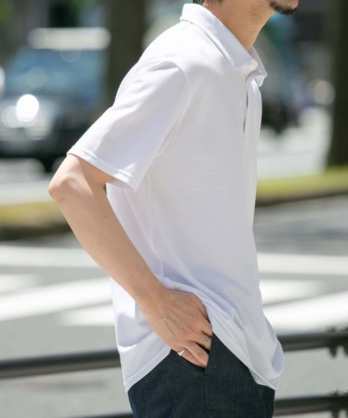 URBAN RESEARCH ROSSO MEN（アーバンリサーチロッソメン）の「『XLサイズあり』ハイパフォーマンス鹿の子ポロシャツ（ポロシャツ・メンズ・ネイビー/ブルー系その他/ホワイト/ブラウン/グレー/カーキ/ブラック・X-LARGE/LARGE/MEDIUM/SMALL）」の17枚目の写真